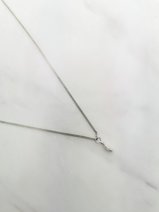 NASZYJNIK SREBRNY LITTLE BEAUTY - PEARL